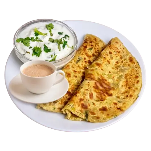Aloo Paratha with Curd + Regular Tea