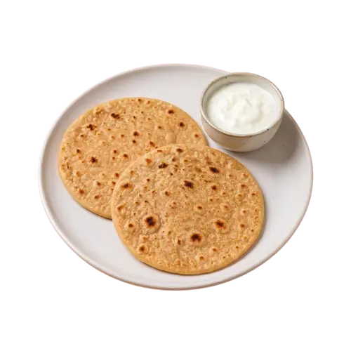 Plain Paratha with Curd (2 Pieces)